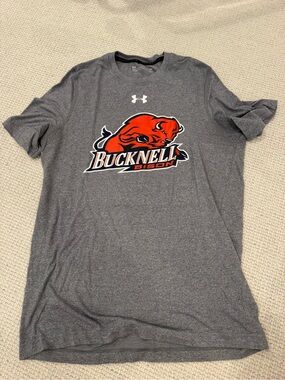 Under Armour Gray Bucknell Bison Logo Short Sleeve Performance Tee